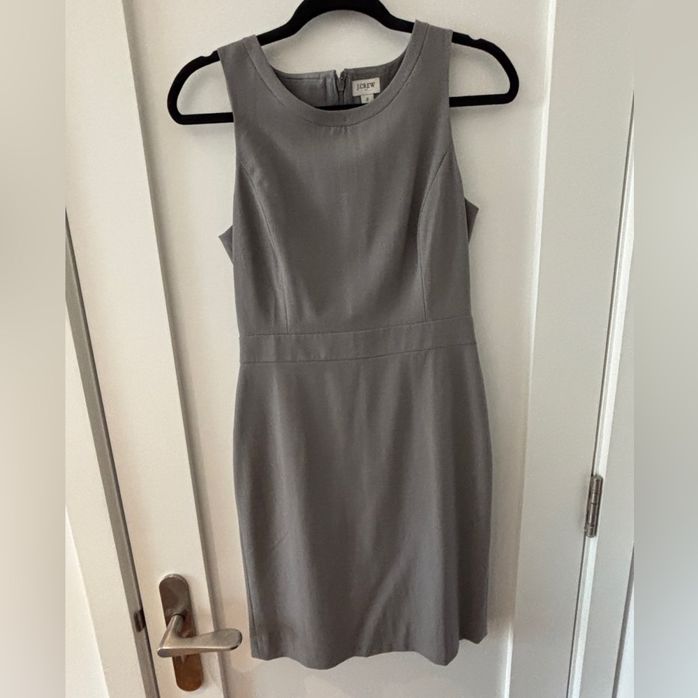 J. Crew Sleeveless Gray Midi Sheath Dress